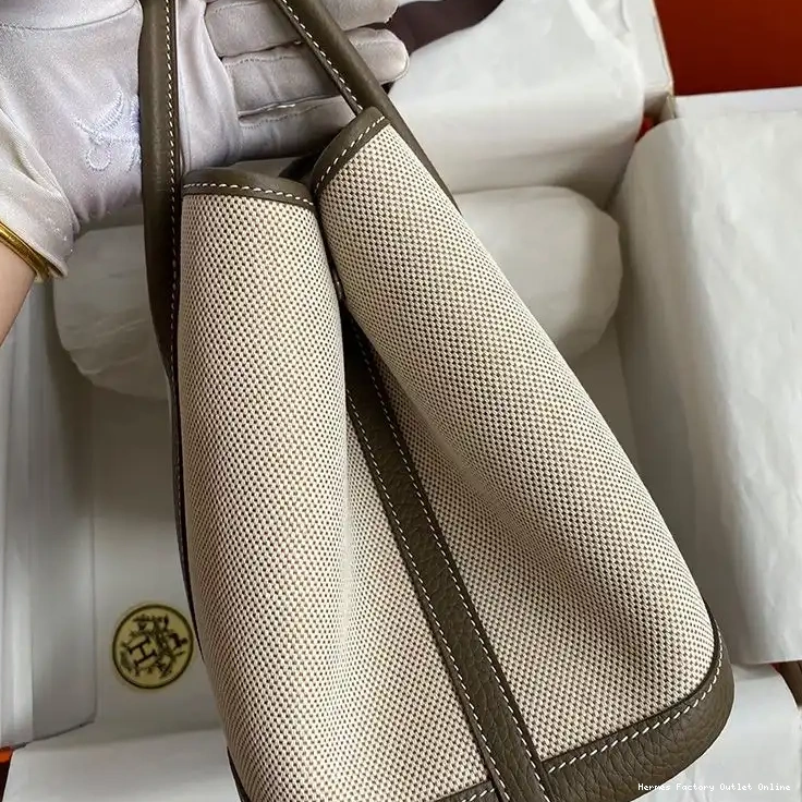 Affordable Party Canvas Palladium Garden Bag Hermes Khaki In Hardware 0504